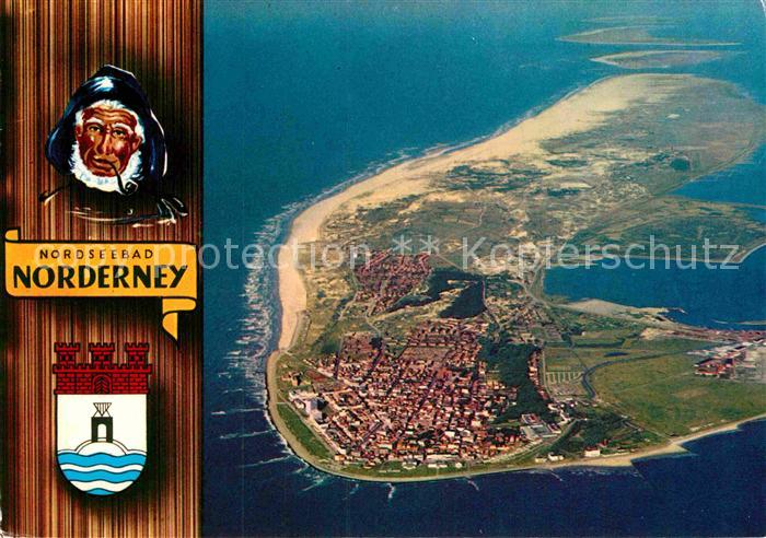 Norderney Nordseebad Fliegeraufnahme Insel Wappen