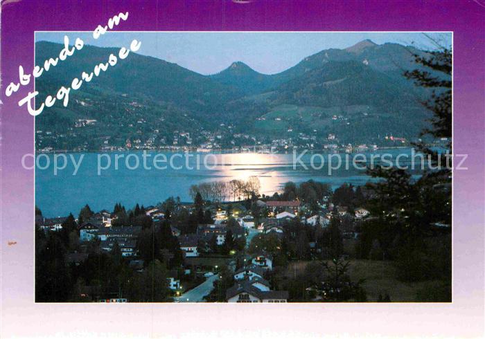 Bad Wiessee Panorama Blick nach Tegernsee Abendstimmung Alpen