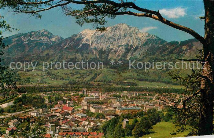 Bad Reichenhall Panorama mit Zwiesel und Hochstaufen Chiemgauer Alpen