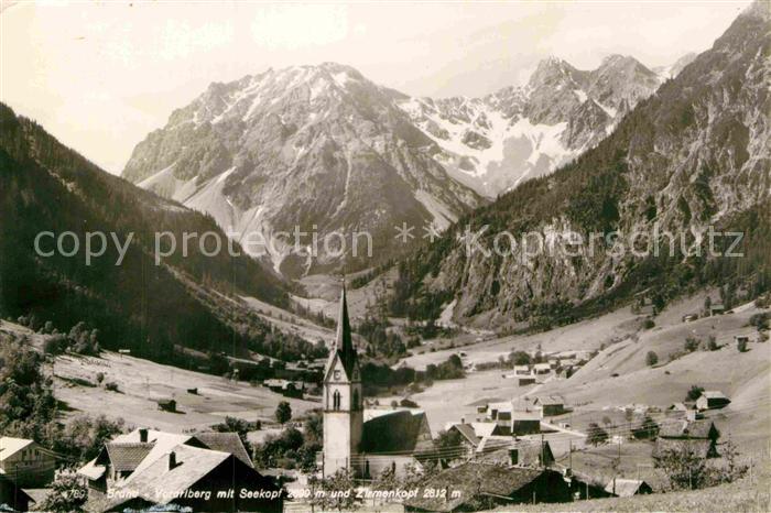 Brand Vorarlberg Ortsansicht mit Kirche Seekopf Zirmenkopf Alpen