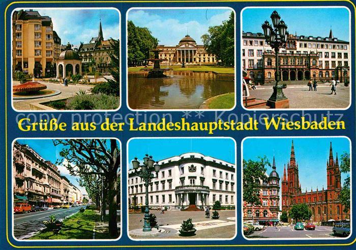 Wiesbaden Teilansichten Landeshauptstadt Schloss Platz Kirche