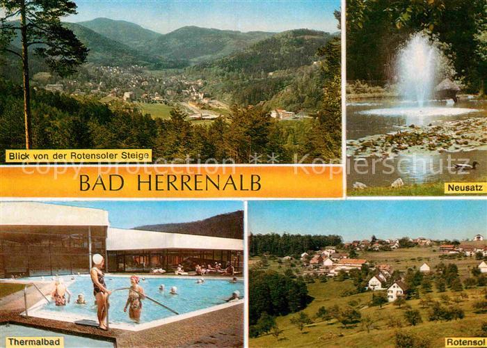 Bad Herrenalb Panorama Blick von Rotensoler Steige Neusatz Rotensol Thermalbad K