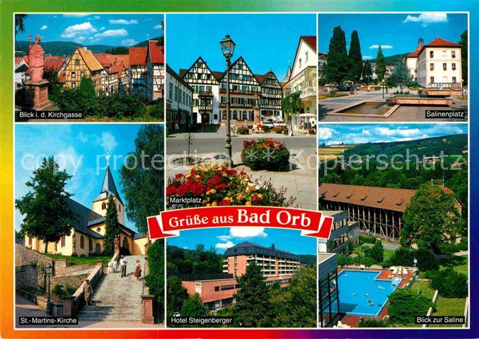 Bad Orb Kirchgasse Fachwerkhaeuser Marktplatz Salinenplatz Freibad Saline Hotel