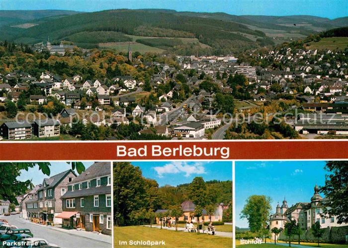 Bad Berleburg Panorama Kurort Parkstrasse Schlosspark Schloss