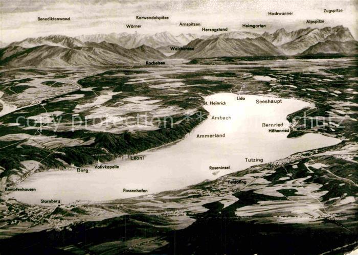 Starnbergersee und Umgebung Alpen aus der Vogelperspektive
