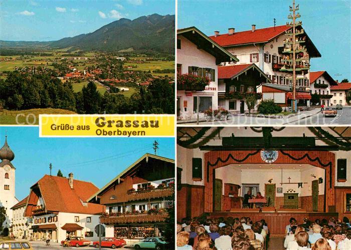 Grassau Chiemgau Teilansichten Luftkurort Bayerische Alpen Maibaum Theaterauffue