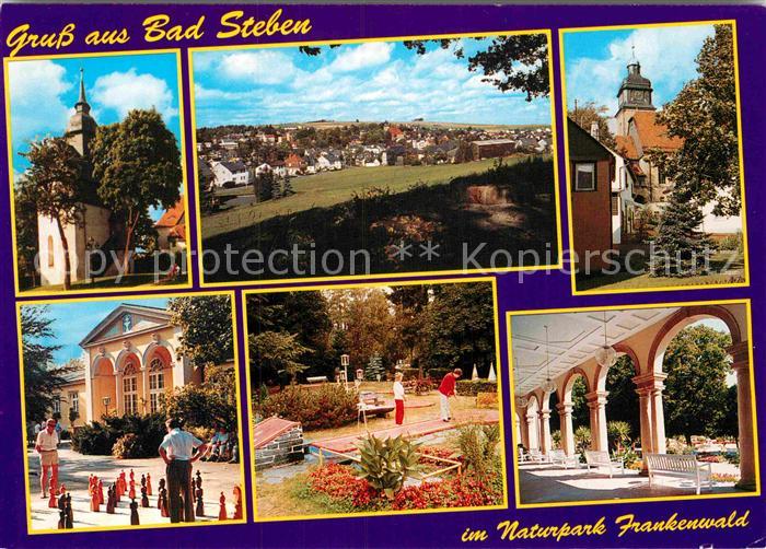 Bad Steben Panorama Kurort im Frankenwald Kirche Kurpark Bodenschach Minigolf