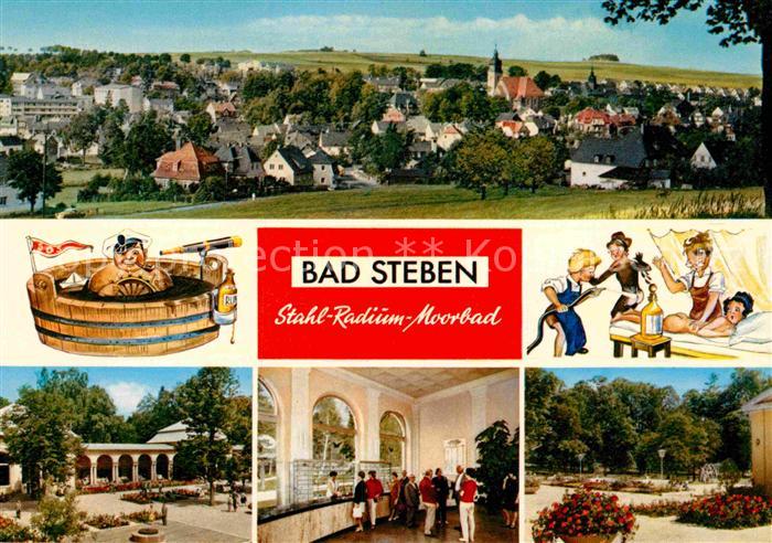 Bad Steben Panorama Kurort Stahlbad Radiumbad Kuranwendungen Karikaturen Kurpark