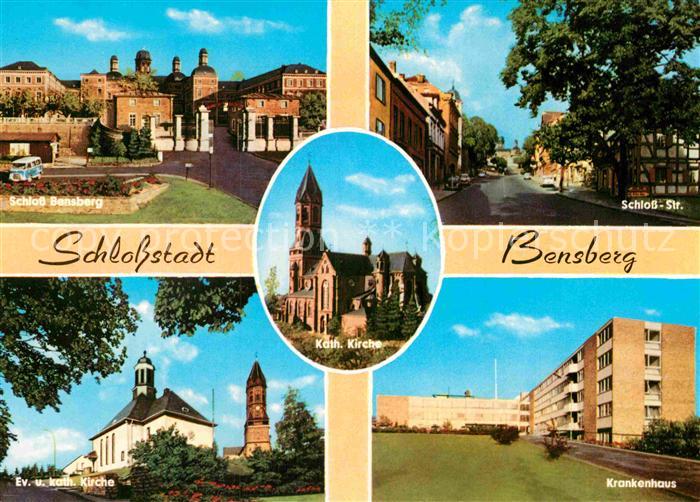 Bensberg Schloss Strassenpartie Krankenhaus Kirche