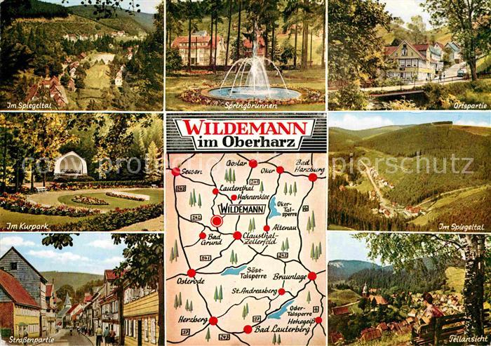 Wildemann Harz Goslar Niedersachsen Panorama Spiegeltal Springbrunnen Kurpark Ko