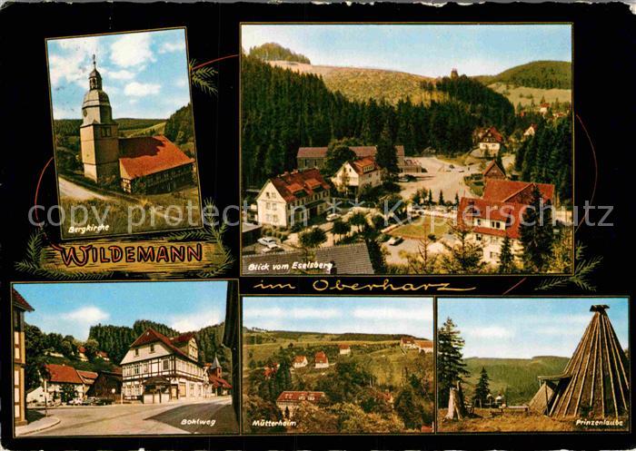 Wildemann Harz Goslar Niedersachsen Bergkirche Panorama Blick vom Eselsberg Bohl