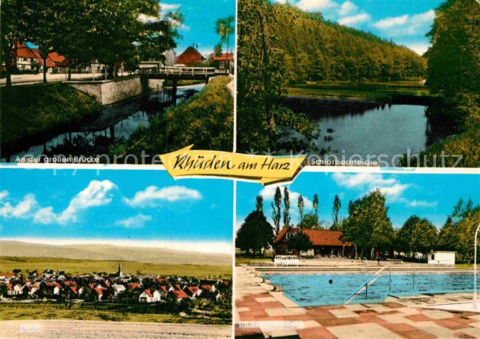 Rhueden Bruecke Schoerbachteiche Gesamtansicht Schwimmbad