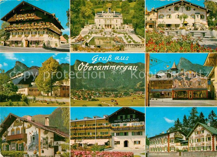 Oberammergau Teilansichten Passionsspielort Hotel Alpen