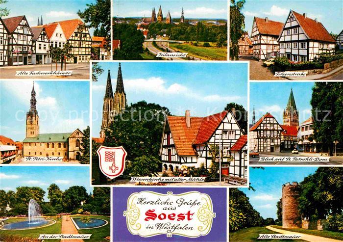Soest Arnsberg Fachwerkhaeuser Kirche Dom Muehle Stadtmauer Turm Fontaene
