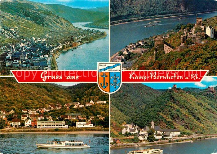 Kamp-Bornhofen Panorama Burg Rhein Faehre