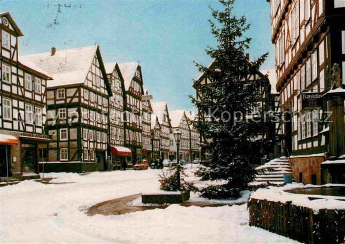 Melsungen Fulda Partie am Rathaus Fachwerkhaeuser