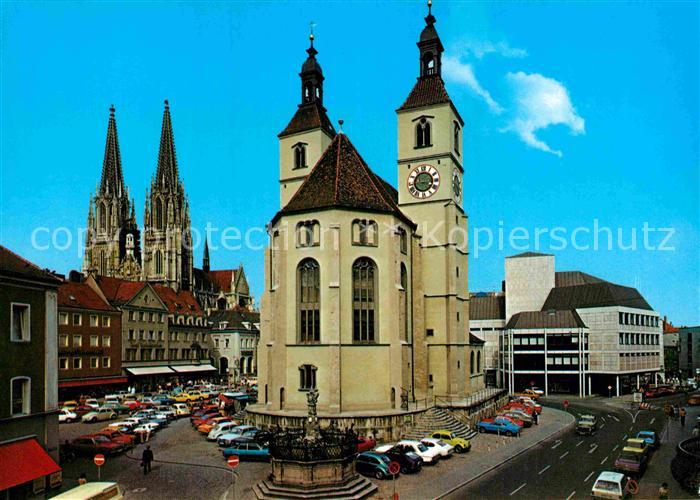 REGENSBURG Bayern 2000jaehrige Stadt Dom Neupfarrkirche Neupfarrplatz