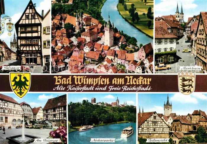Bad Wimpfen Salzgasse Marktrain Altstadt Fachwerk Kirche Neckar Dampfer Feuersee