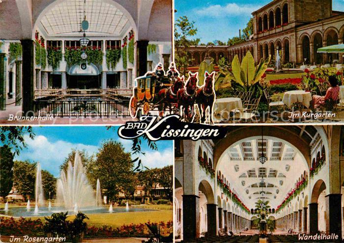 Bad Kissingen Brunnenhalle Kurgarten Rosengarten Fontaene Wandelhalle