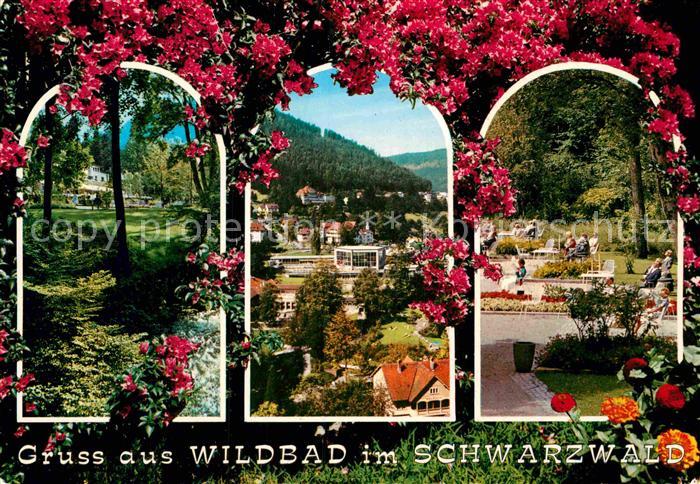 Bad Wildbad Teilansichten Kurort im Schwarzwald Kurpark Blumenranken