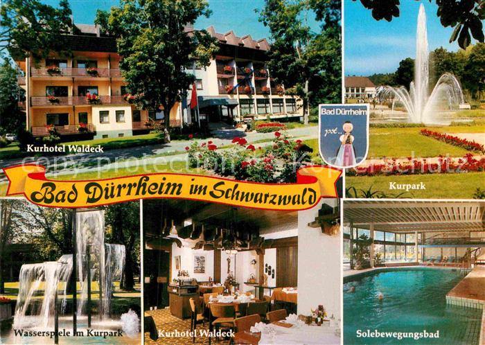 Bad Duerrheim Kurhotel Waldeck Kurpark Fontaene Wasserspiele Solebewegungsbad