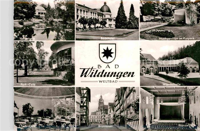 Bad Wildungen Fackelteich Parkcafe Badehotel Musikpavillon Kurpark Wandelhalle B