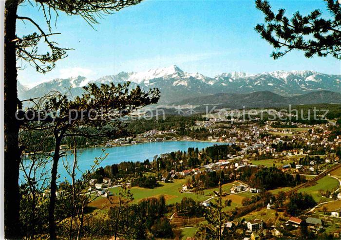 Velden Woerthersee Panorama Kurort Bucht Julische Alpen