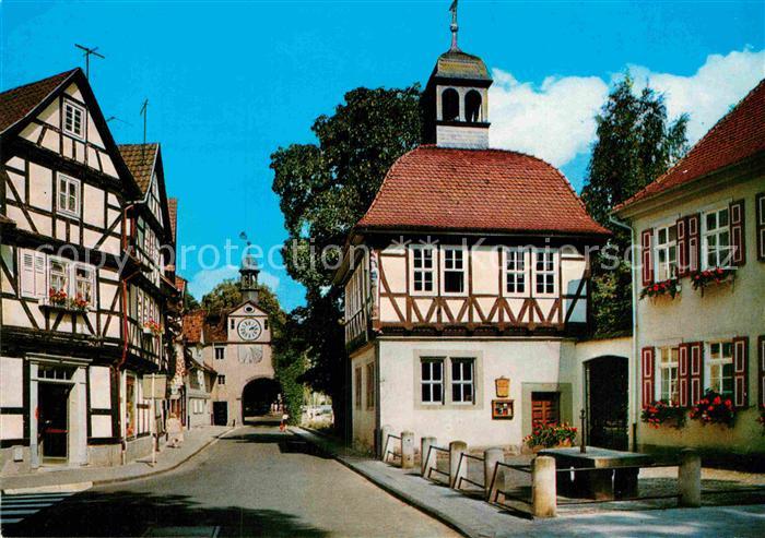 Bad Sooden-Allendorf Blick zum Tor Fachwerkhaeuser