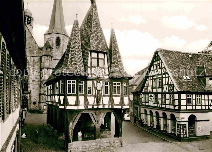 Michelstadt Rathaus 15. Jhdt. Fachwerkhaeuser Historisches Gebaeude