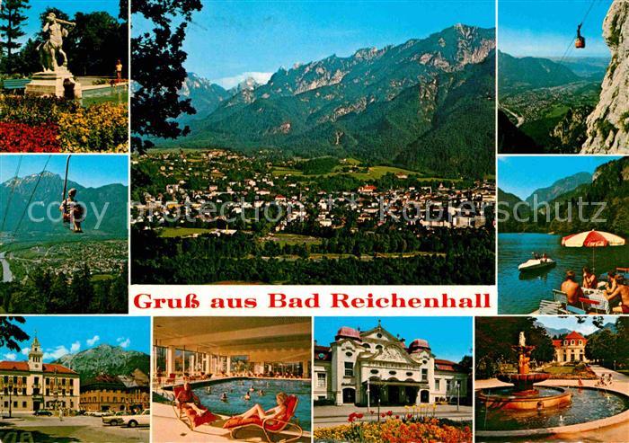 Bad Reichenhall Gesamtansicht Alpenpanorama Bergbahn Thumsee Kurhaus Brunnen Par