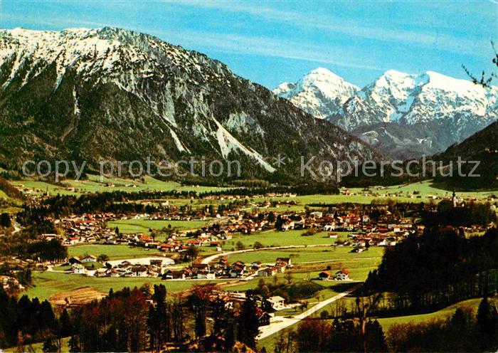 Ruhpolding Bayern Gesamtansicht mit Alpenpanorama