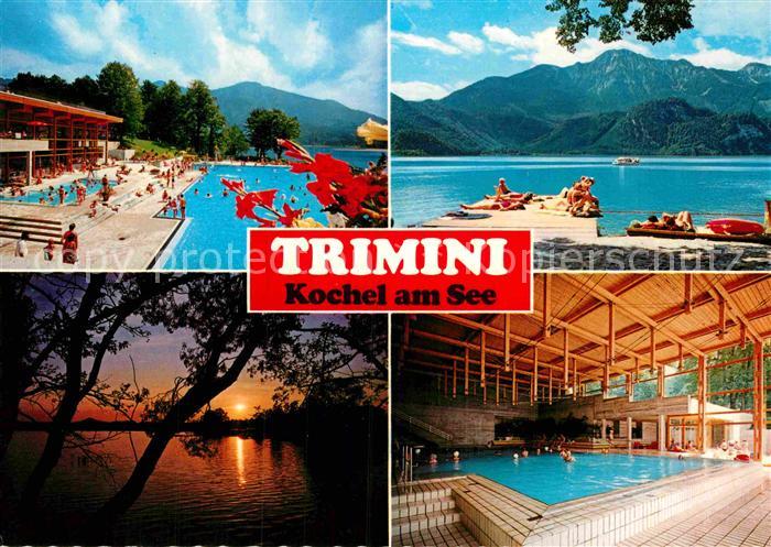 Trimini Kochelsee Freibad Badesteg am See Hallenbad Sonnenuntergang Huber Karte