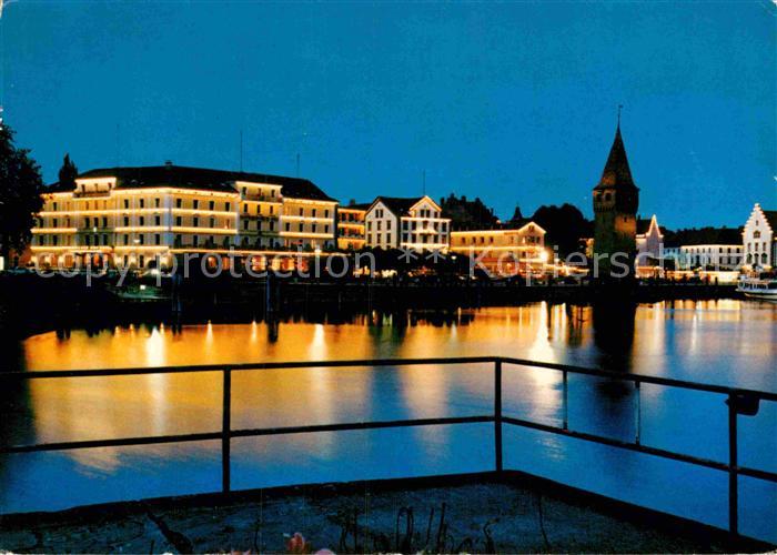 Lindau Bodensee Hafen in Festbeleuchtung