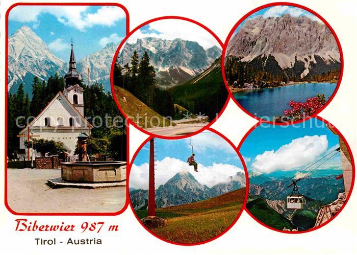 Biberwier Tirol Brunnen Kirche Bergsee Bergbahn Alpenpanorama