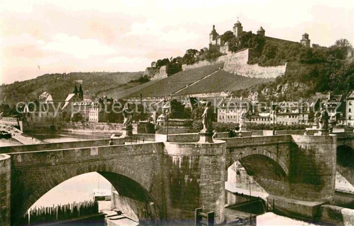 WueRZBURG Bayern Alte Mainbruecke Feste Marienberg