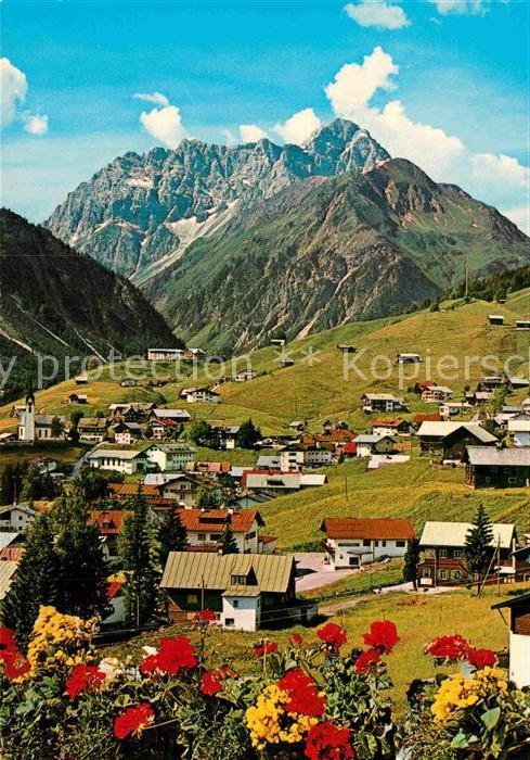 Hirschegg Kleinwalsertal Vorarlberg Panorama mit Widderstein Allgaeuer Alpen