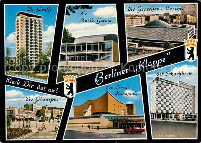 BERLIN  CITY Berliner Klappe Giraffe Musikgarage Groschen Moschee Schachbrett Ci