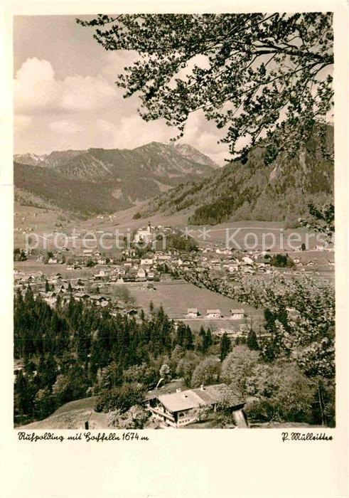 Ruhpolding Bayern Panorama Blick gegen Hochfelln Chiemgauer Alpen