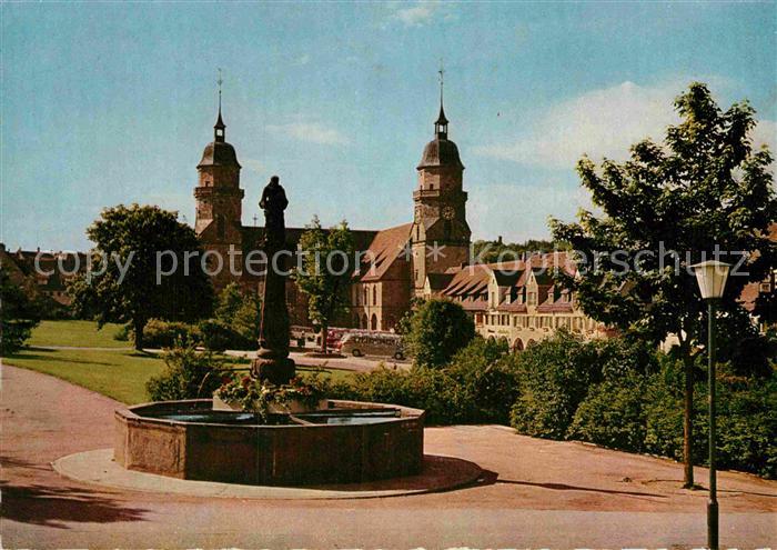 FREUDENSTADT BW Unterer Marktplatz Brunnen Kirche Kurort Schwarzwald