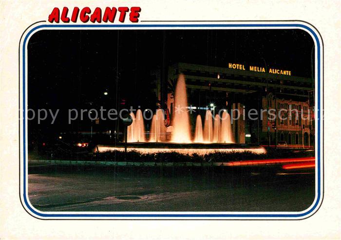 Alicante Hotel Melia Plaza del Mar Fontana de noche