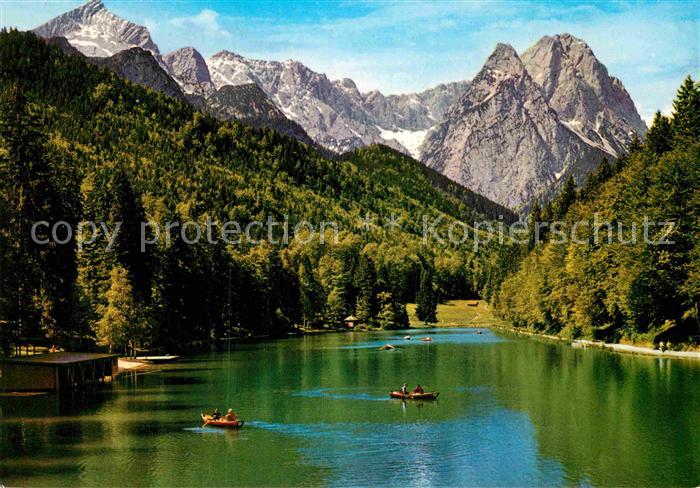 GARMISCH-PARTENKIRCHEN Bayern Riessersee mit Alpspitze Hoellental Waxensteine We