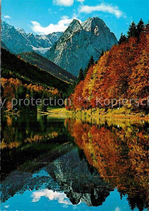 GARMISCH-PARTENKIRCHEN Bayern Riessersee gegen Waxensteine Wettersteingebirge He