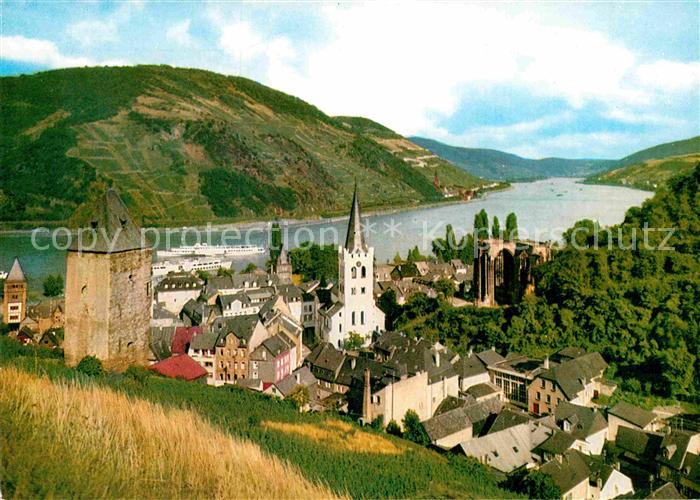 Bacharach Rhein Panorama Rheintal Peterskirche Wernerkapelle