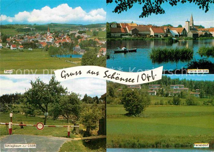 Schoensee Total Partie am See Feriendorf Schlagbaum zur CssR Grenze