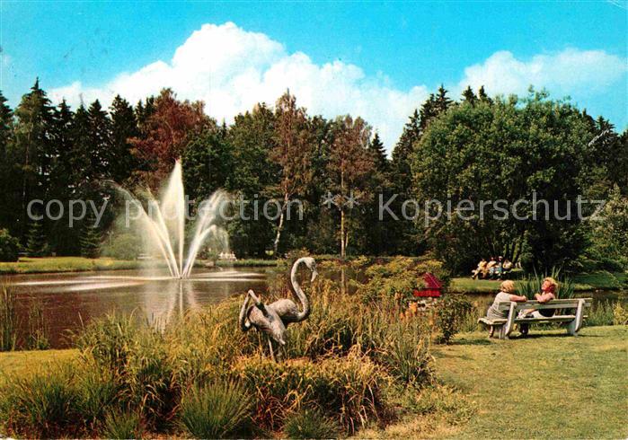 Bad Woerishofen Kurpark Schwanenteich Fontaene Kneippheilbad