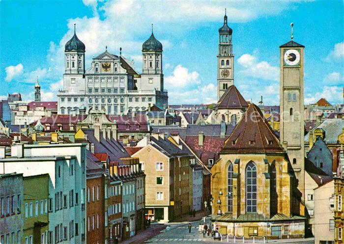 Augsburg Jakobskirche Rathaus und Perlachturm