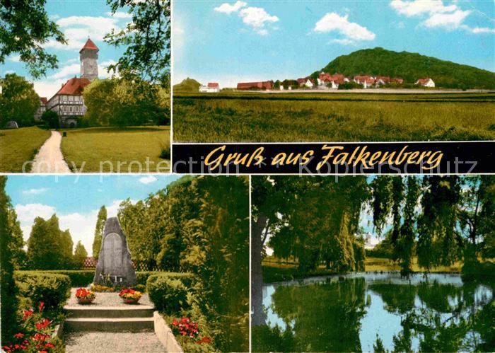 Falkenberg Hessen Gesamtansicht Kirche Denkmal Teich