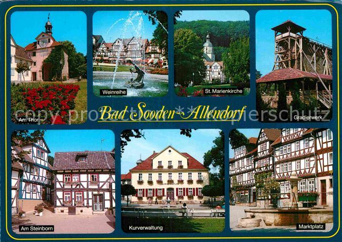 Bad Sooden-Allendorf Am Thor Steinborn Fachwerkhaeuser Weinreihe Kirche Kurverwa