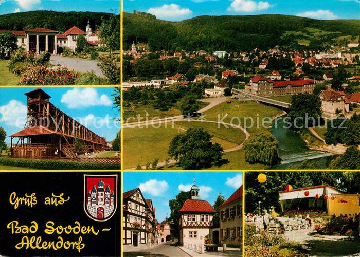 Bad Sooden-Allendorf Kurpark Gradierwerk Fachwerkhaeuser Luftaufnahme