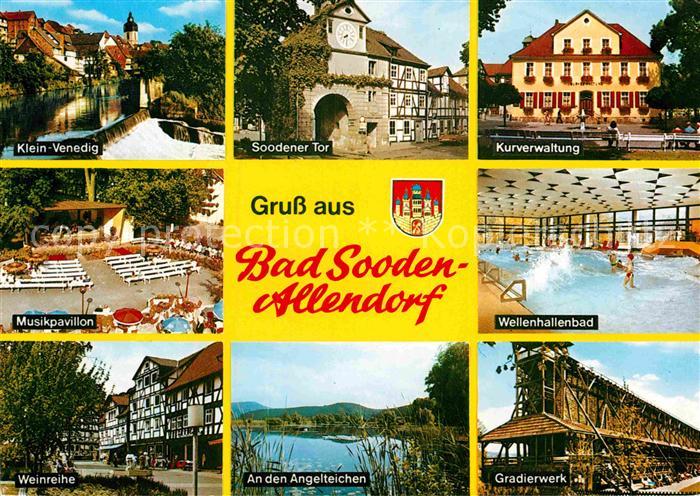 Bad Sooden-Allendorf Klein Venedig Musikpavillon Weinreihe Fachwerkhaeuser Soode